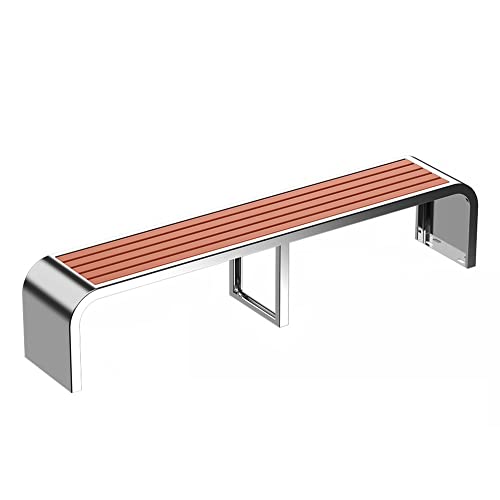 Outdoor Courtyard Park Bench, Stainless Steel Bracket | Plastic Wood Strip Backless Patio Seating, Courtyard Porch Outdoor Furniture (Size : 40X220CM)