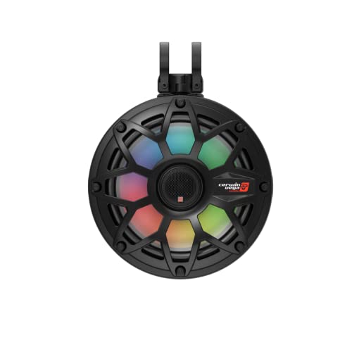 Cerwin Vega Mobile CV SH65F4B 6.5" 600W Marine Car Coaxial Speakers with LED Lighting Black Pair
