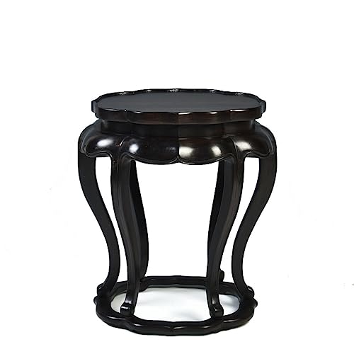 BABETT Bonsai Pedestal Vase Pedestal Stands Wooden Vase Base Hand-Carved Round Display Stand Teapot Strange Stone Bonsai Buddha Statue Pedestal Planter Stand Plant Holder (Size : C)