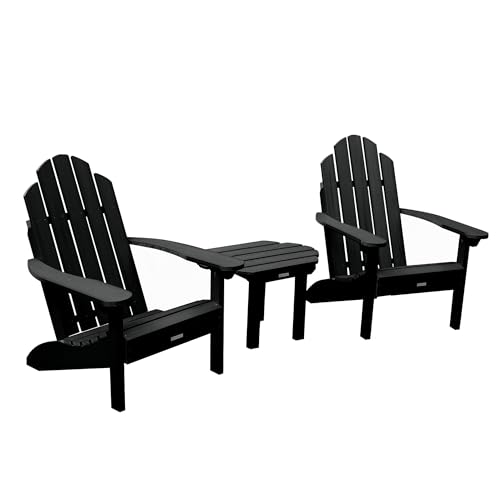 Highwood AD-KITCLAS5-BKE The Adirondack Collection Westport 3pc Set with Side Table, Black