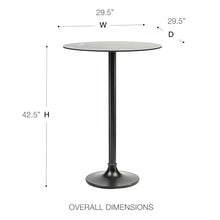 Euro Style Jannie Indoor/Outdoor Bar Table | Modern Weather Resistant Bistro Style Table for Patio, Bar, Restaurant, Cafés, Wineries, Pub, Cocktail, Balcony, Poolside | Black Marble Look Table Top