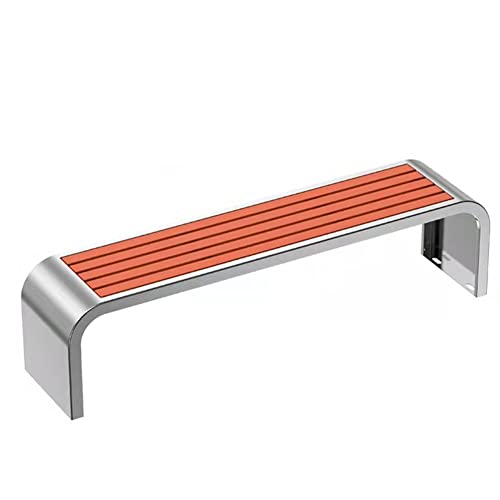 Outdoor Courtyard Park Bench, Stainless Steel Bracket | Plastic Wood Strip Backless Patio Seating, Courtyard Porch Outdoor Furniture (Size : 40X200CM)
