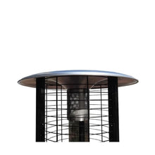 77'' Tall Commerical Grade Glass Tube Patio Heater, Heavy-Duty Construction, Glass Tube in Black, Wheels, Regulator and Hose
