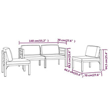 HEFZGDB 4 Piece Patio Lounge Set with Cushions Aluminum Anthracite Outdoor Patio Furniture Set Patio Furniture Set Patio Table and Chairs Set Suitable for Garden, Living Room, Poolside.