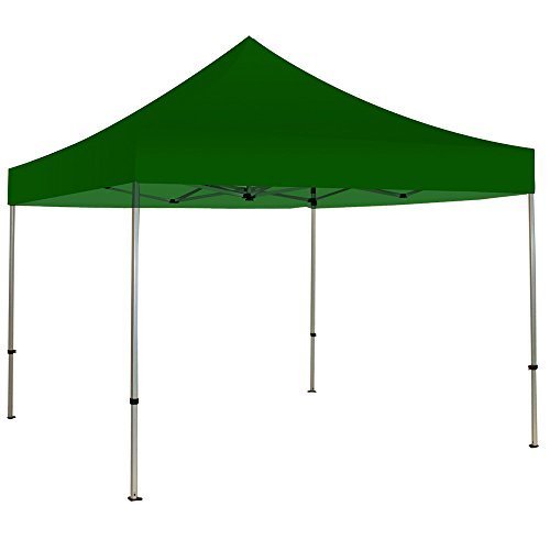 BannerBuzz Blank Canopy Tent with Carry Bag, Graphic with Hardware, 420 Denier Oxford Polyester Fabric, Pop Aluminum Frame for Easy Installation, Velcro Topper Attachment (20' x 10', Green)