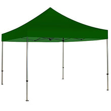 BannerBuzz Blank Canopy Tent with Carry Bag, Graphic with Hardware, 420 Denier Oxford Polyester Fabric, Pop Aluminum Frame for Easy Installation, Velcro Topper Attachment (20' x 10', Green)