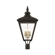 Livex 27376-07 Adams 4 Light Outdoor Post Top Lantern Black/Brushed Nickel