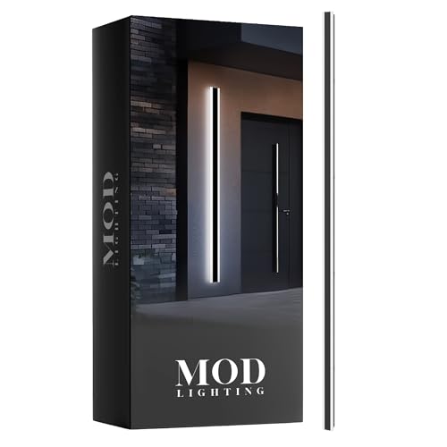 MOD LIGHTING Haylen Wired LED Outdoor Wall Light (1-Pack), 94" Water Resistant Outdoor LED Sconce, Remote Dimming Modern Wall Sconces for Patio, Garage, Black