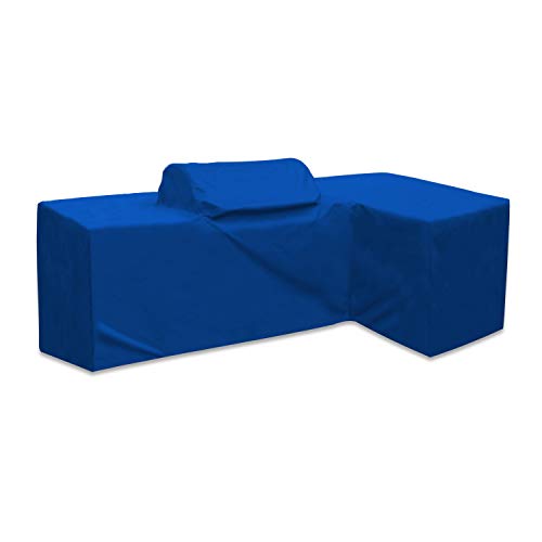 Outdoor Kitchen Cover 18 Oz Waterproof - Left - Customize Your Kitchen Cover with Any Dimensions - 100% UV & Weather Resistant Outdoor Kitchen Island Cover (Blue)