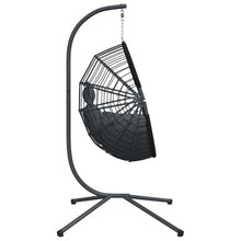 Hanging Egg Chair with Stand, Anthracite Rattan Swing Hammock Chair for Indoor and Outdoor, Sturdy Steel Frame with Comfortable Cushions
