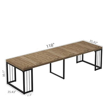 NTYUNRR 23.6" - 118" Extendable Dining Room Table, Modern Extra Long Folding Dining Tables for 2-10 People, Outdoor Patio Furniture Set, Adjustable Kitchen Dinner Table, Ancient Wood