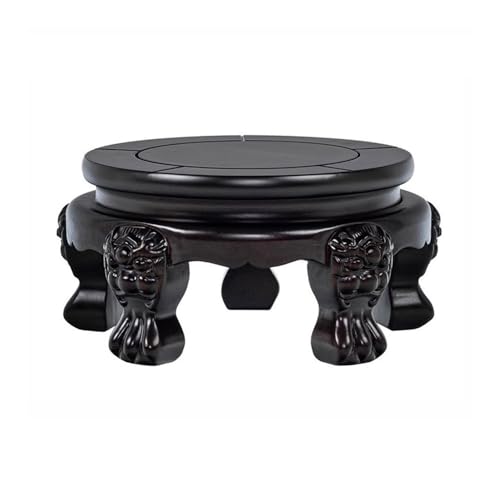LUYOUBOZHU Vase Stand Circular Vase Bonsai Pedestal, Wooden Teaware Stool Stand Decoration for Home Office(Small)