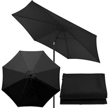 FKTHYO Parasols 6 Ribs/8 Ribs Parasol Sun Umbrella Replacement Cloth, 2.7M/300cm Garden Parasol Canopy Cover for Patio Sun Umbrella, Anti-Ultraviolet, Waterproof Parasols,Black-300cm/9.8ft (6ribs)