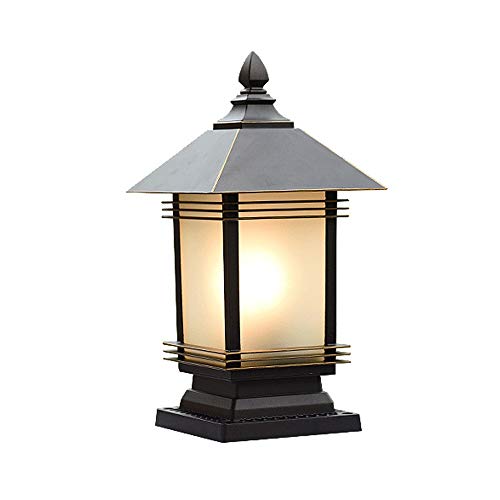 Black Pillar Lamp Yard Patio Garden Porch Waterproof Outdoor LED Landscape Wall Lamp