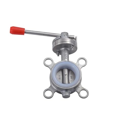 TQKEBWGW SS201/SS304 Stainless Steel Sanitary Wafer Butterfly Valve DN80/DN100/DN125/DN150 for Homebrew Dairy(SS304,DN125)