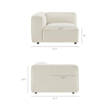 Modway Auren Lattice Bouclé 3 Piece Sectional with Ottoman in Cream