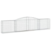 Arched Gabion Baskets 2 pcs 157.5"x11.8"x31.5"/39.4" Galvanized Iron for Outdoor Plants White Black
