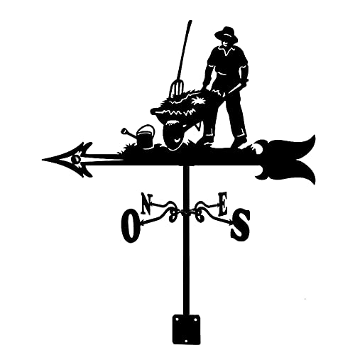 Metal Weather Vane Sailboat Stainless Steel Weathervane for Outdoor Roof Garden Yard Decoration Wind Direction Indicator Hollow Carved Design (Style 4)
