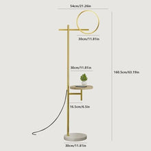 ZHONGCHENGWU Floor Lamp Floor Lamps for Living Room Marble Tray Floor Lamp Vertical Lamp Indoor Decoration Lighting Reading(Black)