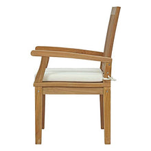 Modern Contemporary Outdoor Patio Balcony Side Dining Chair and Table Set, Wood, White Natural