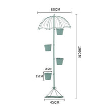RWGOVLU Country Iron Umbrella Flower Stand,Flower Shop Balcony Courtyard Floor-to-Ceiling,Ornaments Retro Wrought Iron Garden Flower Stand