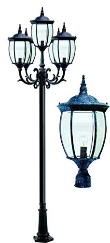 DABMAR LIGHTING GM3005-LED16-VG Victoria Post Light Fixture 5 X 16 Watt LED 85-265 Volts, Verde Green