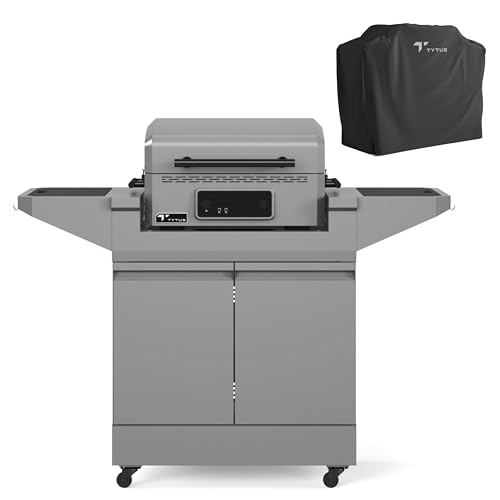 TYTUS Rolling Outdoor Kitchen Island Cart, Electric Griddle & Cover