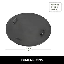 Fire Pit Round Cover Lid, 2mm Thickness, Fire Snuffer in Powder Coated Finish Rust Resistant, Drop-in Burner Fire Pit Pan Lid, Grill Fire Ring Lid with Handle, 40” inch Diameter by Good Directions