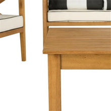 Safavieh PAT7031A Collection Nunzio Teak and White and Navy 4 Pc Accent Pillows Outdoor Set