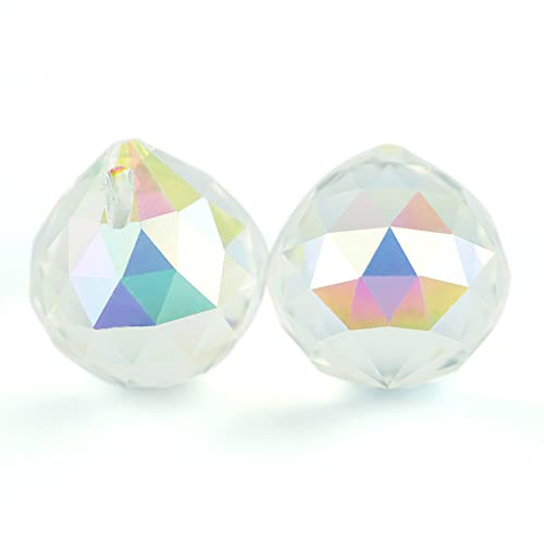 K9 Crystal Chandelier Ball Parts 100pcs/Lot 40mm Crystal Prism Faceted Balls For Chandelier &/Faceted Balls - (Color: AB/Size: 40mm)