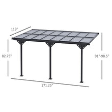 Outsunny 14.5' x 10' Outdoor Polycarbonate Pergola Gray