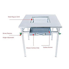 YUHUAWF Grill Outdoor Camping Self-Service Barbecue Table Household Stainless Steel Rack Multi-Function Portable Outdoor Charcoal BBQ Grill(75x75cm)