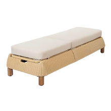 Christopher Knight Home Truta Set of 2 Rattan Chaise Lounge Chair Outdoor with Acacia Wood Legs, Adjustable Backrest Sun Lounger Recliner, Patio Chaise Lounge with Thick Cushion, Beige+Natural