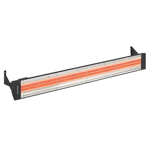 Infratech WD-3024 BL Stainless Steel Fixture Dual Element Electric Patio Heater 33" Long, 3000 Watt, 240 Volts, Black Finish