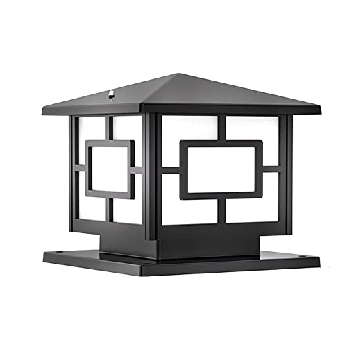 VELLOW Post Light Fixtures,Outdoor Waterproof IP55 Stigma Lamps,E27 Pedestal Gate Bollard Pillar Light,Aluminium Lampshade Column Cap Lamp,Decorations Landscape Lighting for Patio Porch Railing