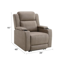 Lugo Power Motion Recliner w/Cup Holder in Camel Leather Aire