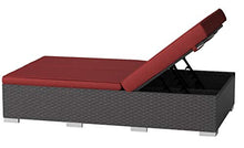 Modway EEI-1983-CHC-RED Outdoor Patio Sunbrella Double Chaise, Chocolate Red