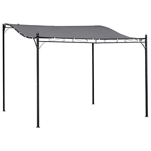10'x10' Metal Pergola with Canopy | Durable Steel Patio Gazebo Shade for Backyard, Garden, Deck - Gray