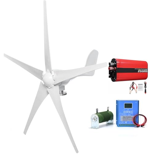 2000W Wind Turbine Generator Kit 12V 24V 48V Windmill With Controller And Inverter Power Supply Kit Free Energy Windmill Horizontal Axis Wind Turbine Generator Household 3-Phase Generator(48V)