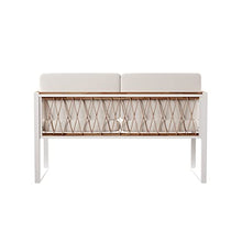 SEI Furniture Wallmond Cushioned Outdoor Loveseat Settee in Natural/White