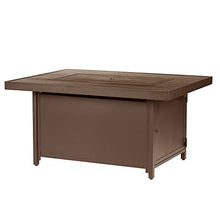 Oakland Living Rectangular 48 in. x 36 in. Aluminum Propane Fire Pit Table, Glass Beads, Two Covers, Lid, 57,000 BTUs in Brown Finish