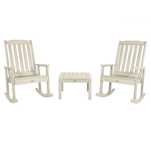 highwood AD-KITRKCH1-WAE Lehigh 2 Rocking Chairs with Adirondack Side Table, Whitewash
