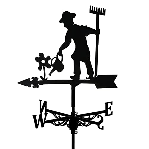 Vintage Black Weather Vane Metal Weathervane Yard Indicating Wind Direction Outdoor Roof Garden Yard Mountain Gazebo Decor Wind Vane (Style 5) (Style 2)