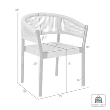 Armen Livin Doris Outdoor Patio Dining Chair in Dark Eucalyptus Wood with Truffle Rope - Set of 2
