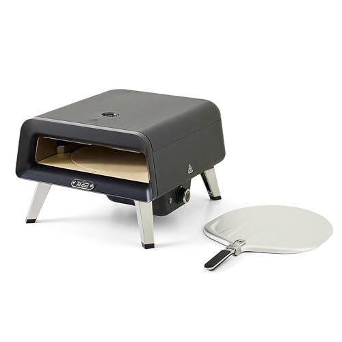 All-Clad 16" Gas Pizza Oven Outdoor, 360° Automatic Rotating Stone for Even Cooking, Cooks Pizza in 90 Seconds, Includes Aluminum Peel Spatula, Portable Oven Pizza Maker, Includes Gas Hose & Regulator