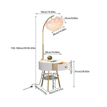 ZHONGCHENGWU Floor Lamp Farmhouse Floor Lamp with Side Table & Drawers, Adjustable Reading Light(Gray)