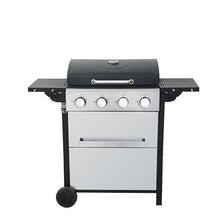 Stainless Steel Grill,with Enamel Firebox/Foldable Side Table,2-Burner Propane Gas BBQ,With Wire Cooking Grids,for Picnic