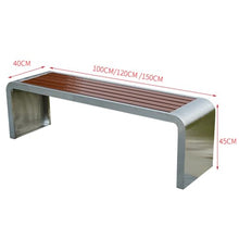 Outdoor Garden Bench, Metal Garden Bench, Two-Person Seat Backless Bench, Patio Bench Chair with Stainless Steel and Plastic Wood, Perfect for Backyard, Deck, Lawn, Poolside ( Size : 150*40*45cm )