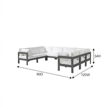 Outdoor Escape White Fabric Outdoor Patio Modular Sectional, Cushioned, Weather-Resistant, Contemporary Style, Versatile Outdoor Furniture Set
