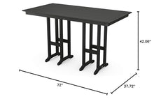 Polywood® Farmhouse 37" x 72" Bar Table in Black